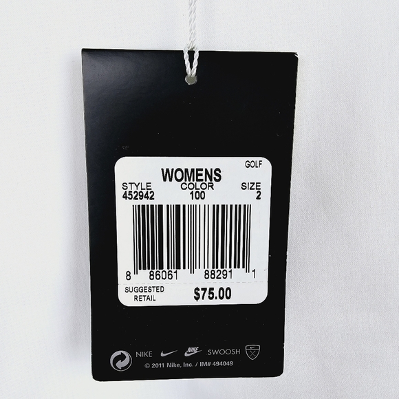 Nike Golf Tour Performance Dri-Fit Women's White Shorts NWT, size 2 - Picture 6 of 13